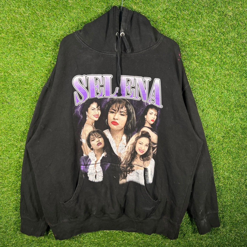 Selena Quintanilla Graphic Hoodie Black Mens 2XL Smart Blanks Purple‎ Collage